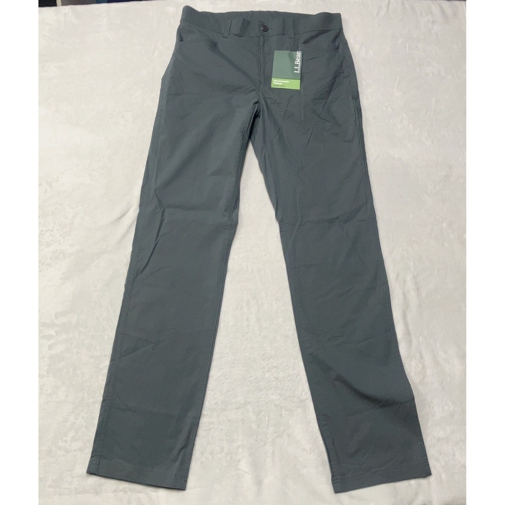 NWT LL Bean Mountainside Ripstop 5-Pocket Pants Men 32x34 Fit 34x34 Green 527384